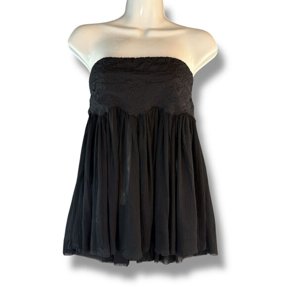 Free People Intimately Keep Your Cool Tube Top In Black Boho Hippie Size SP - Picture 1 of 6